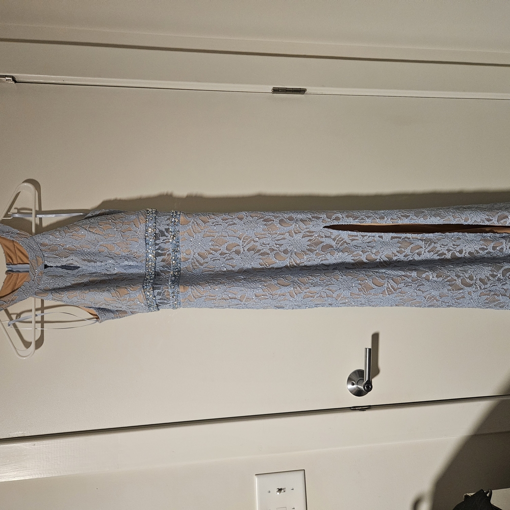 City Studio Light Blue Lace Prom Dress